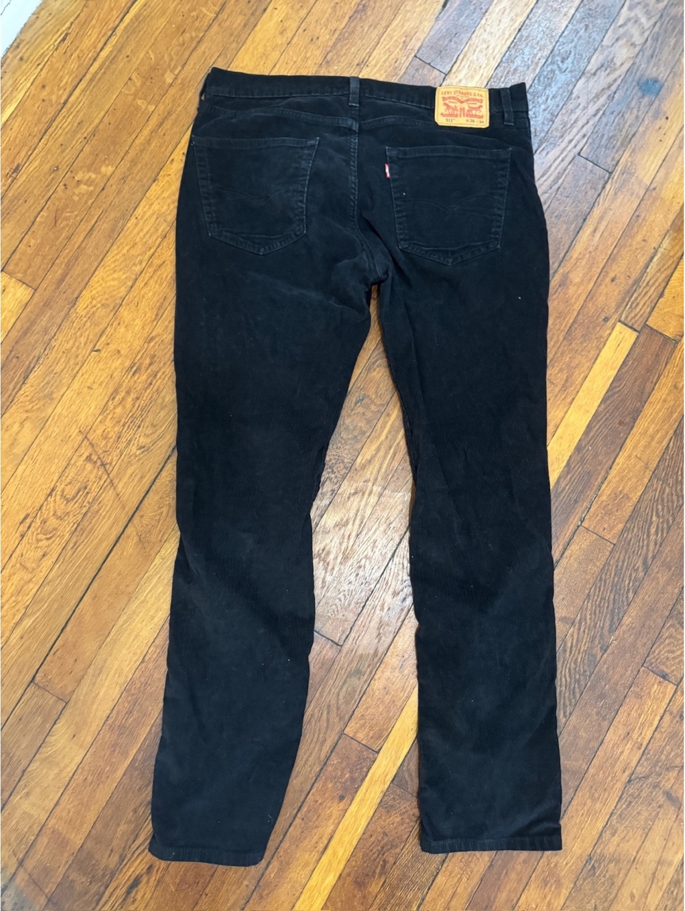 Levi's Men's 511 Slim Straight Corduroy Stretch Jeans Black 04511-5696